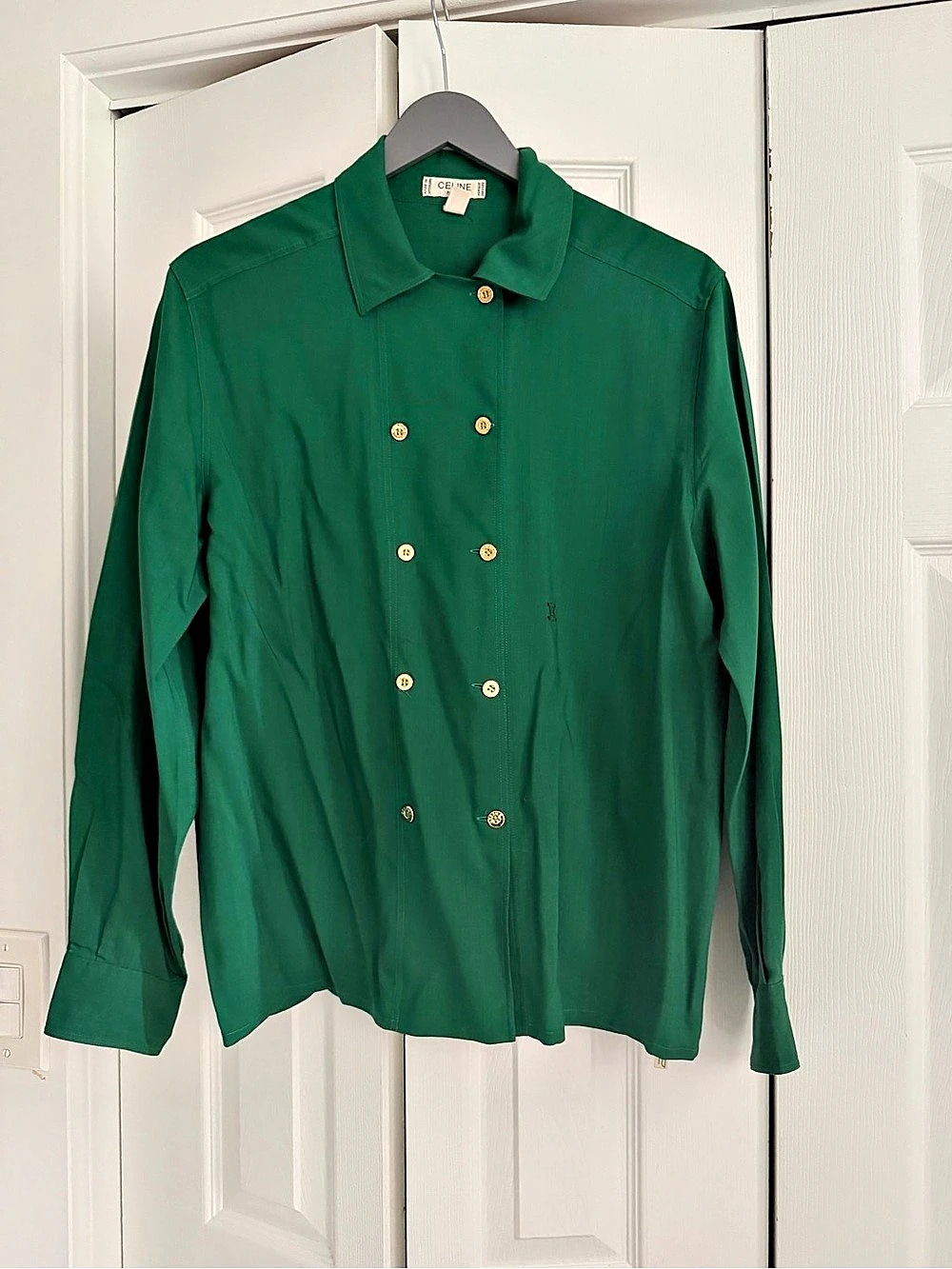 Celine Green Button Down Shirt Size 44